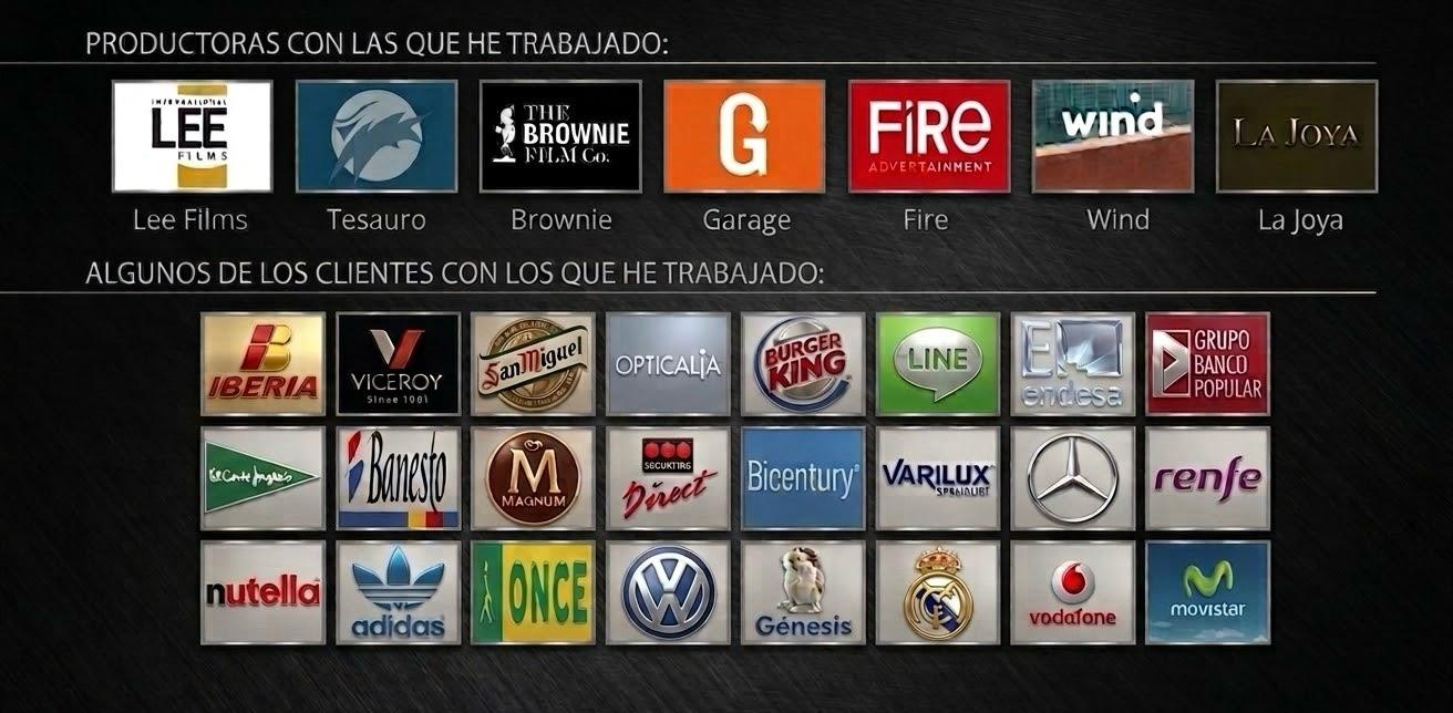 Productoras con las que he trabajado y algunos de los clientes